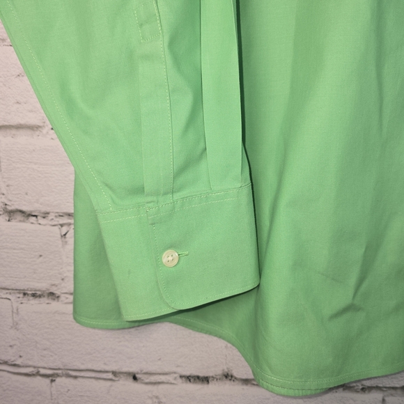 EDDIE BAUER WRINKLE RESISTANT MENS GREEN BUTTON DOWN SIZE 2XLT - Picture 4 of 6